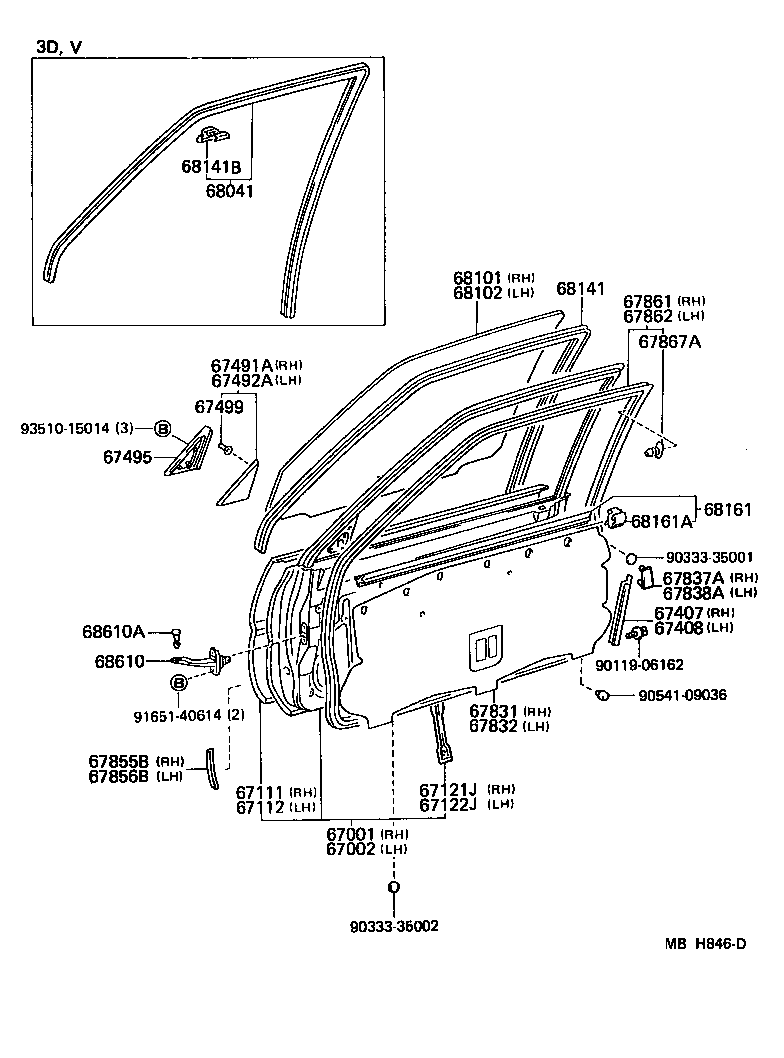  STARLET |  FRONT DOOR PANEL GLASS
