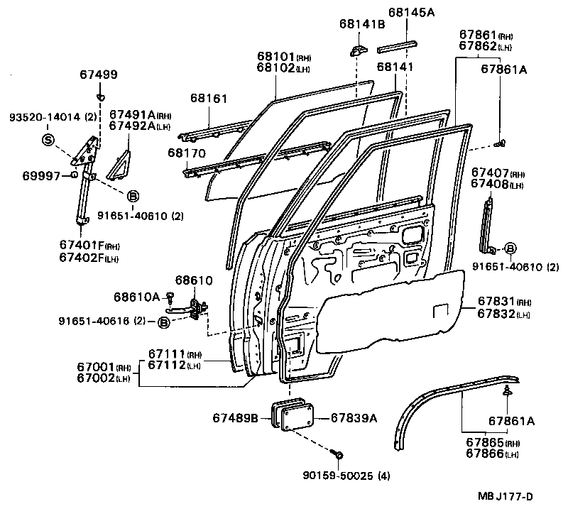  MODEL F |  FRONT DOOR PANEL GLASS