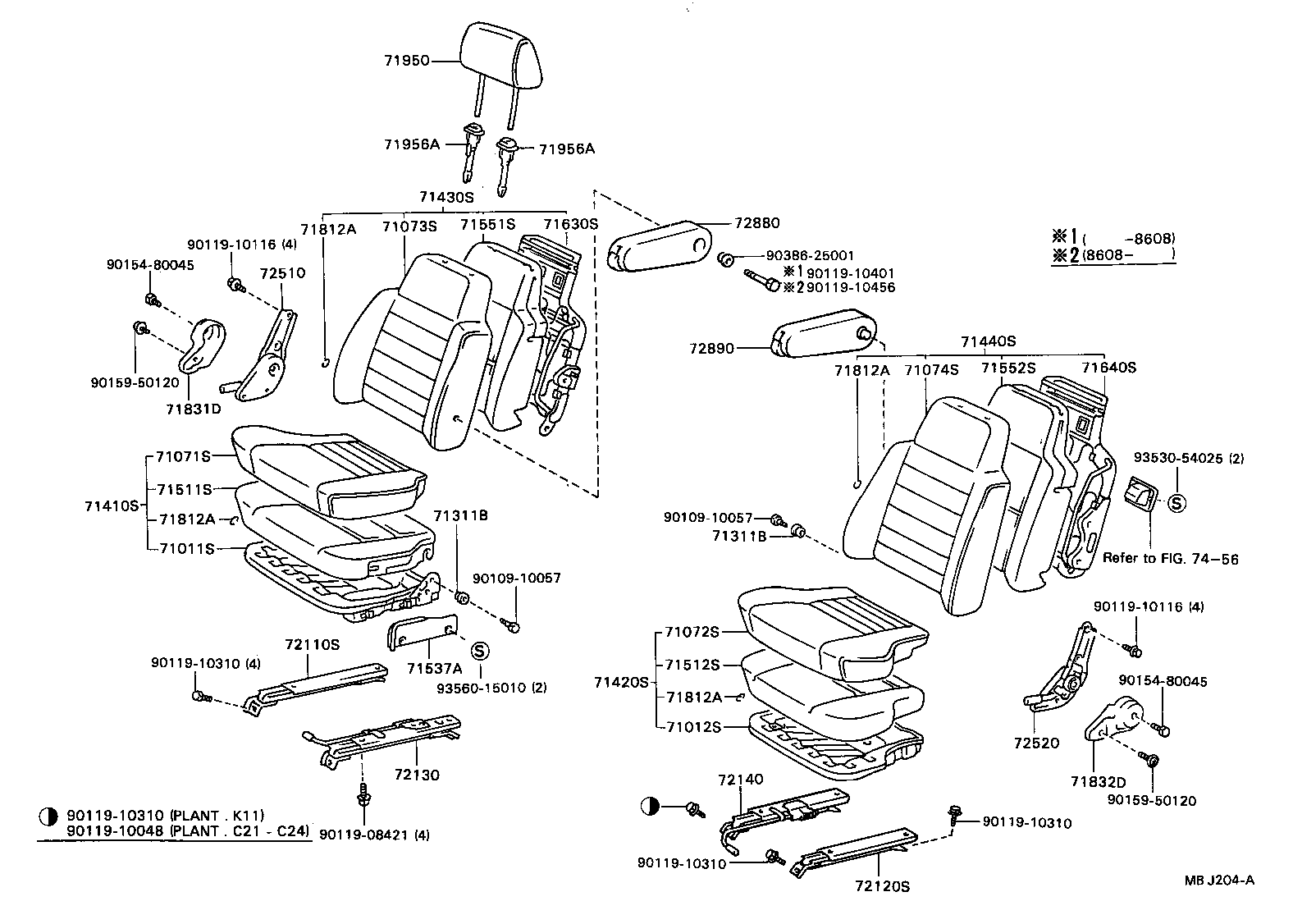  MODEL F |  SEAT SEAT TRACK