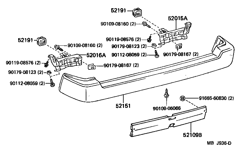  LITEACE |  REAR BUMPER BUMPER STAY