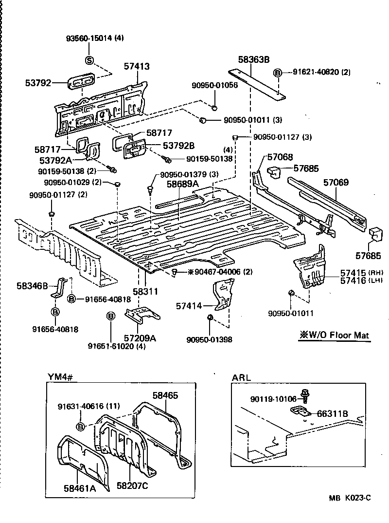  LITEACE |  REAR FLOOR PANEL REAR FLOOR MEMBER