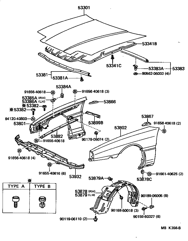  SUPRA |  HOOD FRONT FENDER