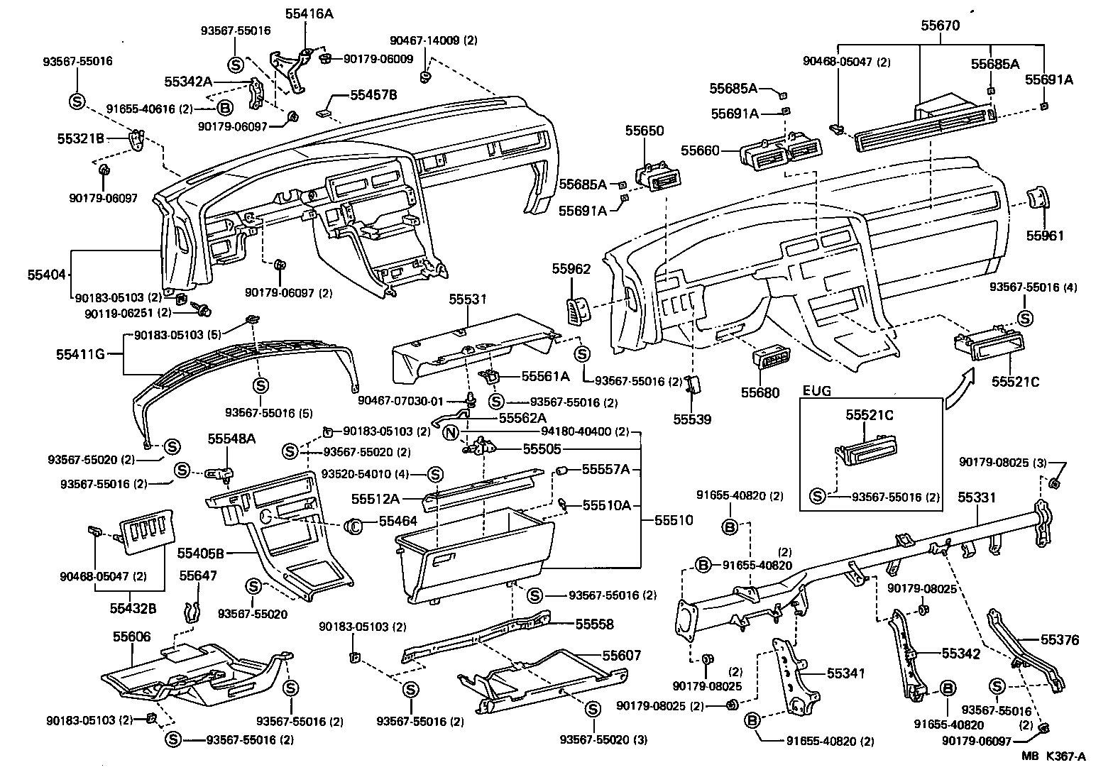 SUPRA |  INSTRUMENT PANEL GLOVE COMPARTMENT