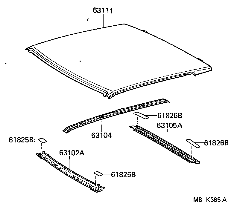  SUPRA |  ROOF PANEL BACK WINDOW GLASS
