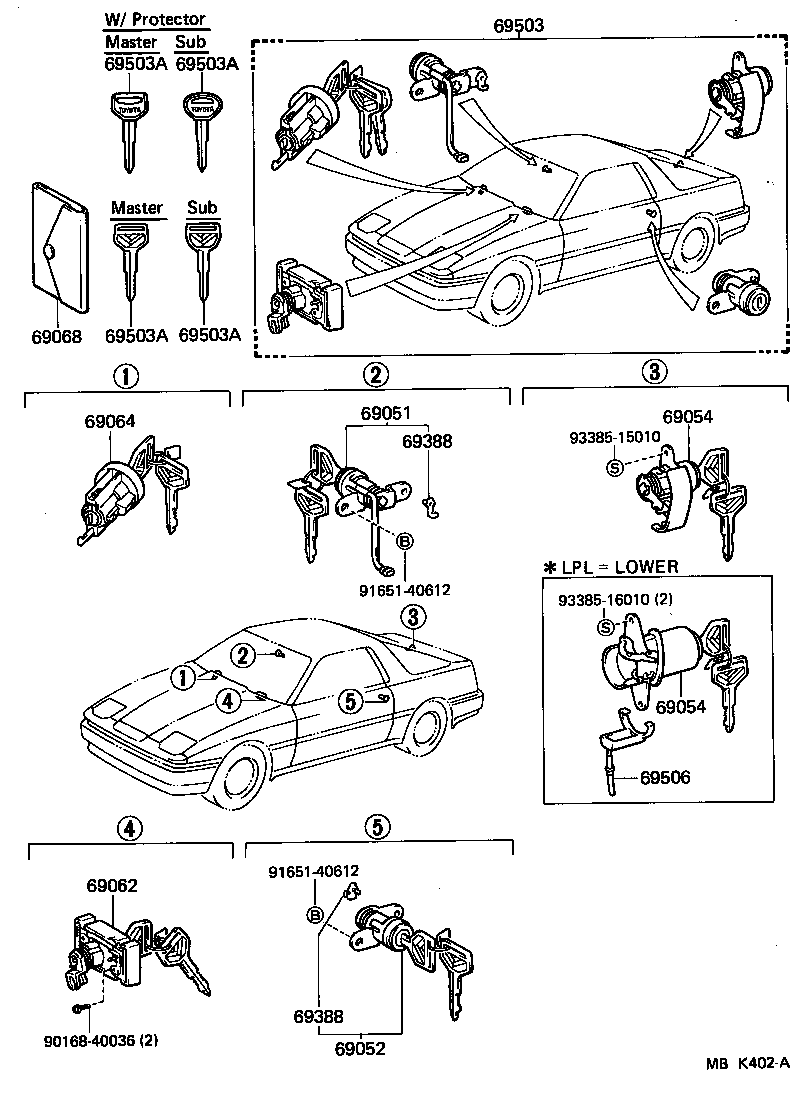 SUPRA |  LOCK CYLINDER SET