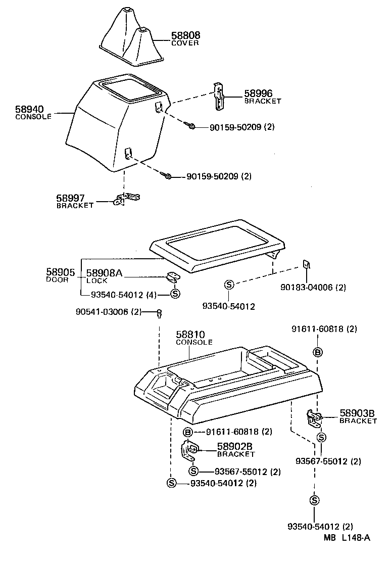  HIACE VAN COMUTER |  CONSOLE BOX BRACKET