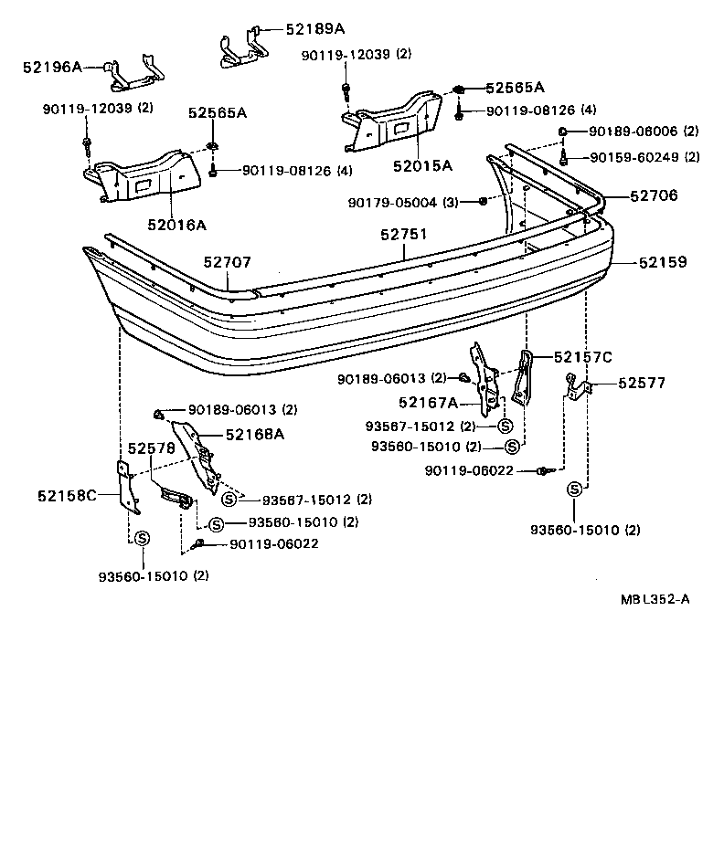  CAMRY |  REAR BUMPER BUMPER STAY