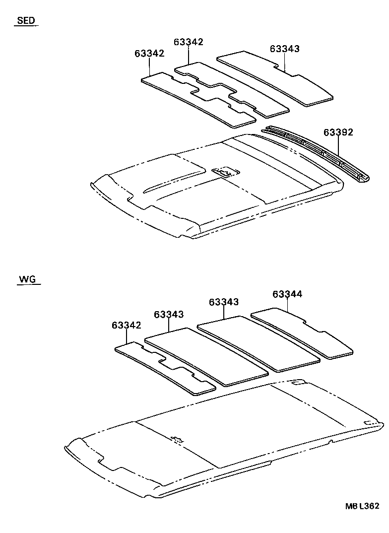  CAMRY |  ROOF HEADLINING SILENCER PAD
