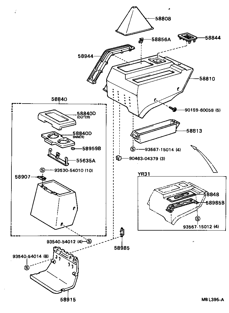  MODEL F |  CONSOLE BOX BRACKET