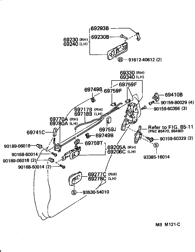  CROWN |  REAR DOOR LOCK HANDLE