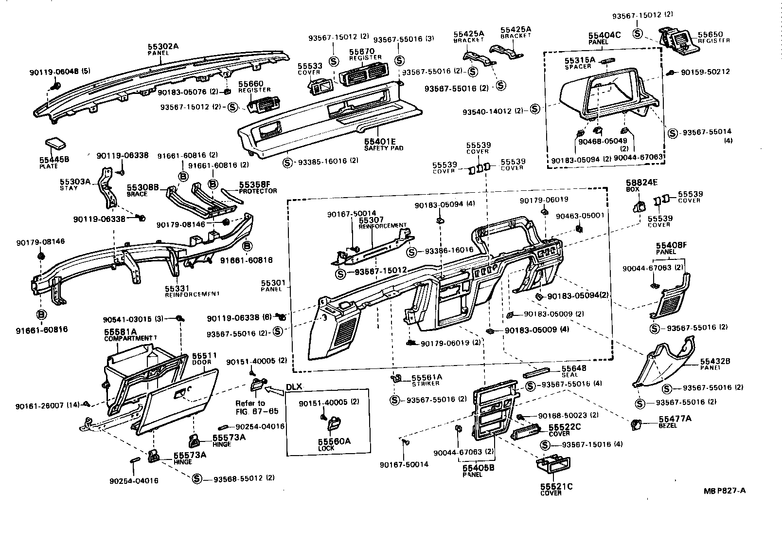  MODEL F |  INSTRUMENT PANEL GLOVE COMPARTMENT