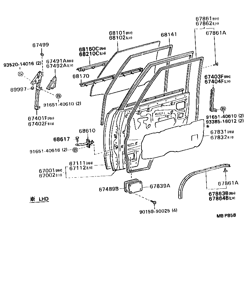  MODEL F |  FRONT DOOR PANEL GLASS
