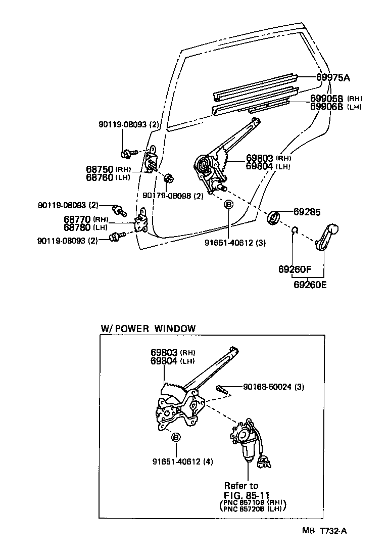  STARLET |  REAR DOOR WINDOW REGULATOR HINGE