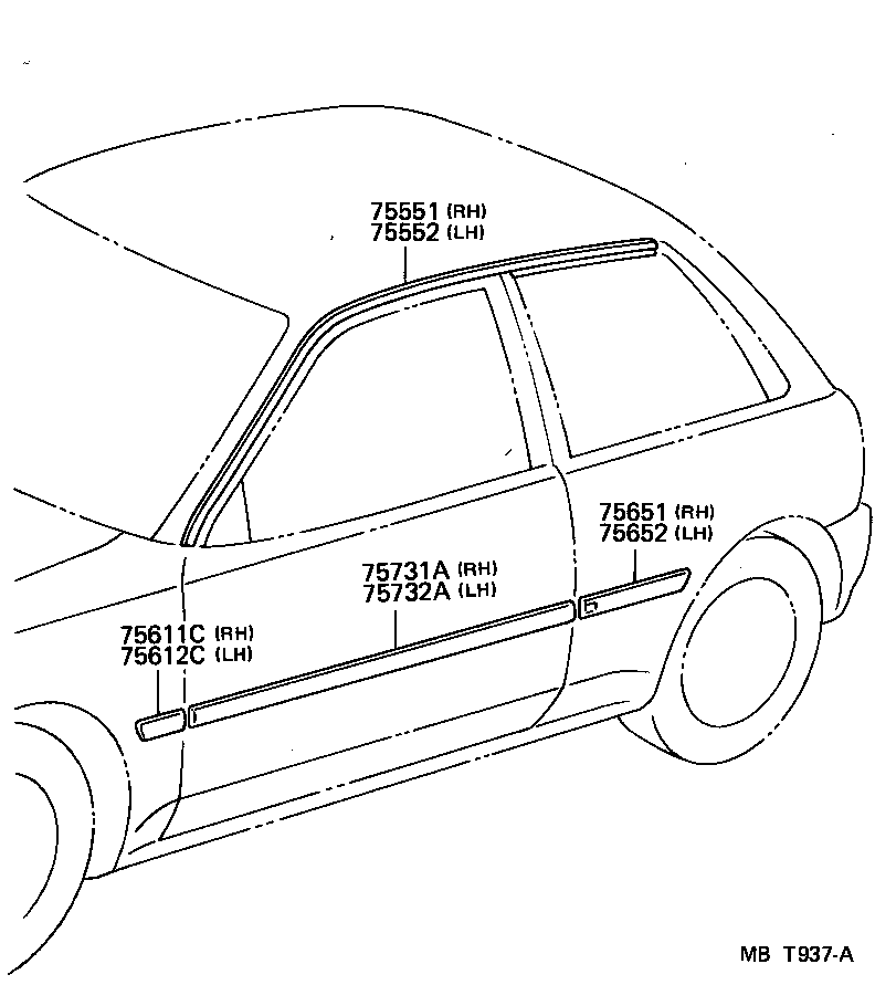  STARLET |  SIDE MOULDING