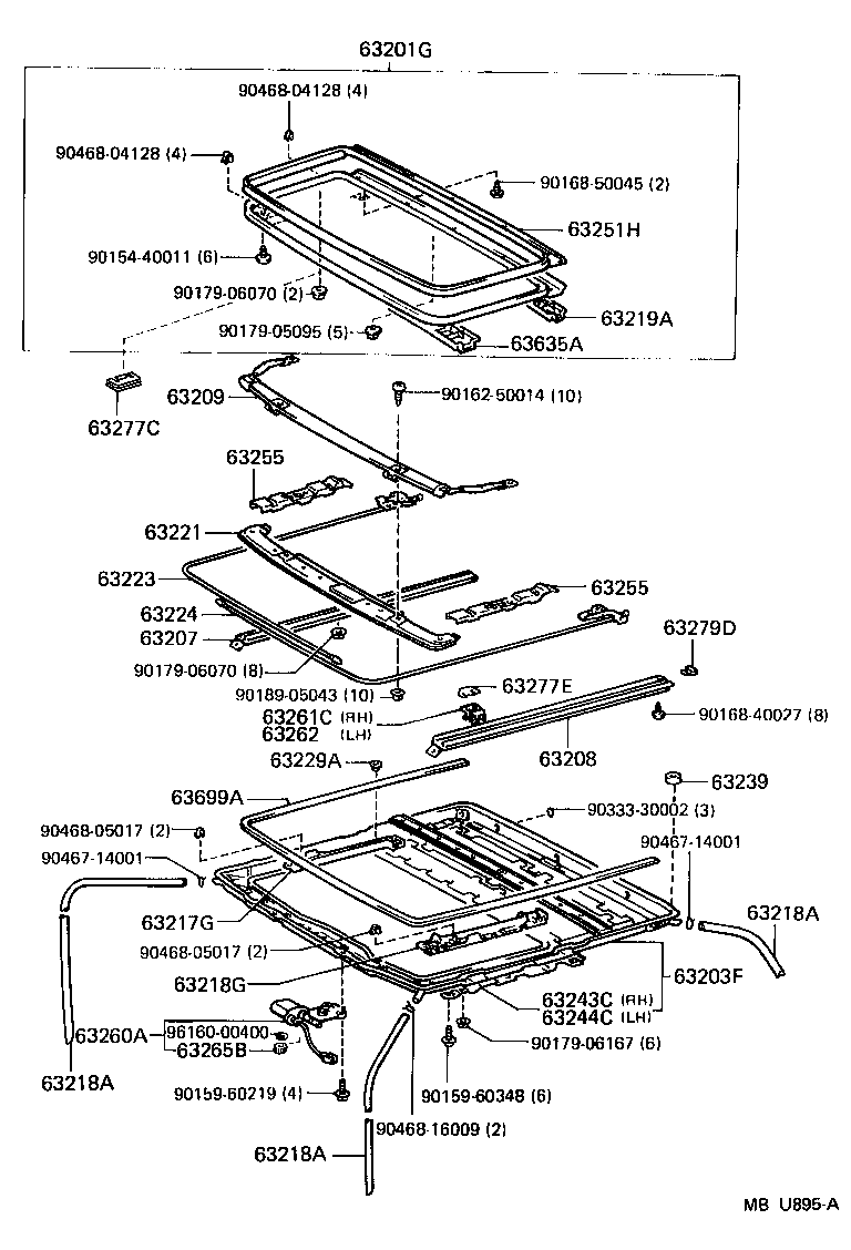  STARLET |  ROOF PANEL BACK WINDOW GLASS