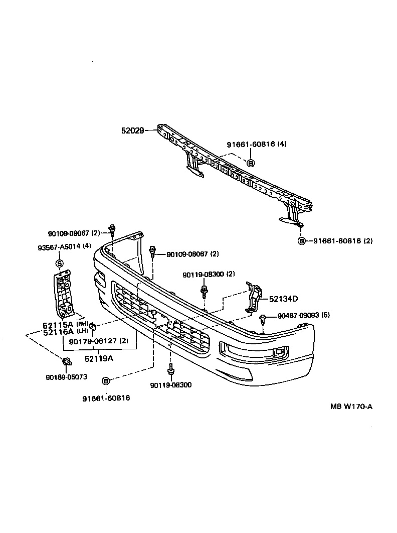  LITEACE VAN WAGON |  FRONT BUMPER BUMPER STAY