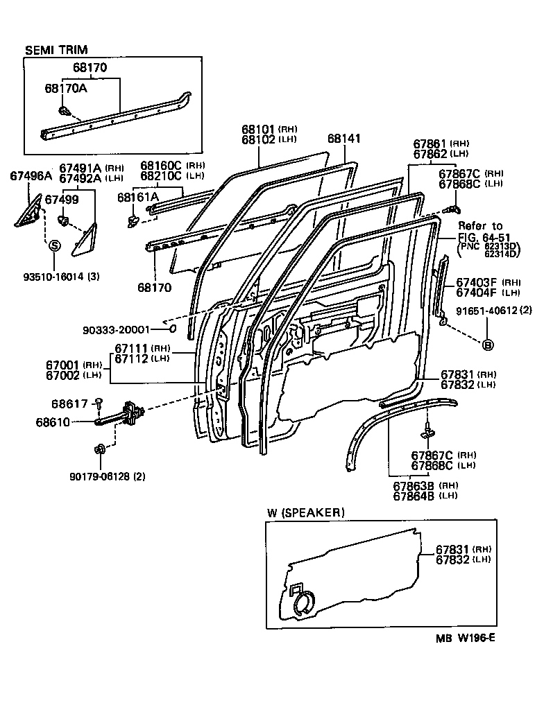  LITEACE VAN WAGON |  FRONT DOOR PANEL GLASS