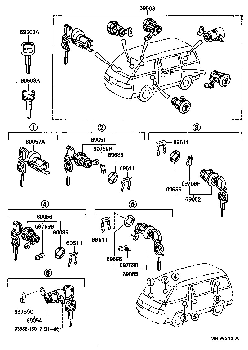  LITEACE VAN WAGON |  LOCK CYLINDER SET