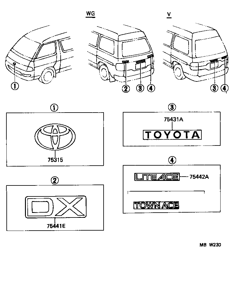  LITEACE VAN WAGON |  EMBLEM NAME PLATE