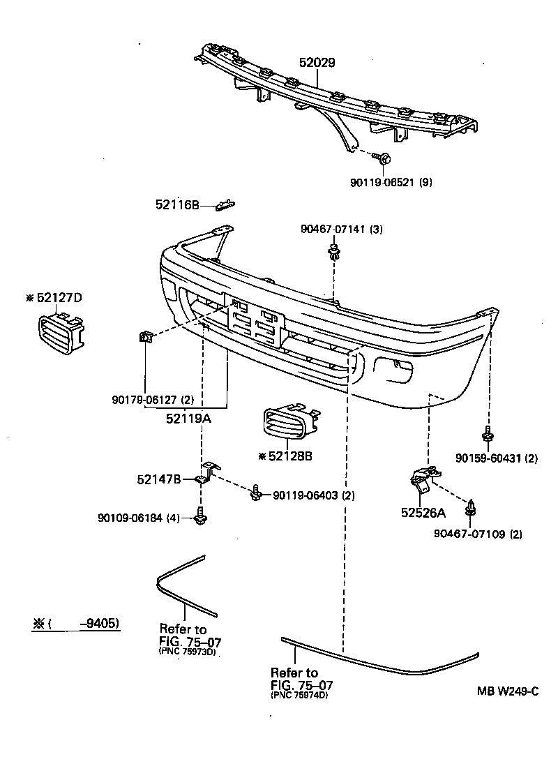  STARLET |  FRONT BUMPER BUMPER STAY