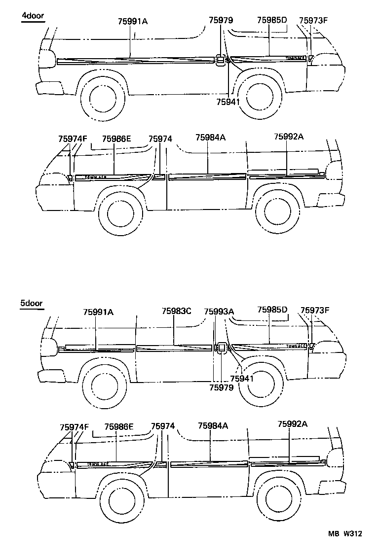  LITEACE VAN WAGON |  BODY STRIPE