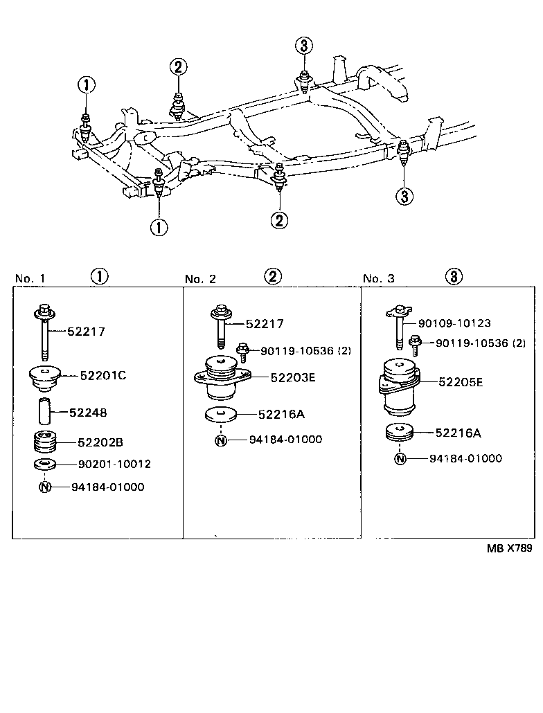  T100 |  CAB MOUNTING BODY MOUNTING