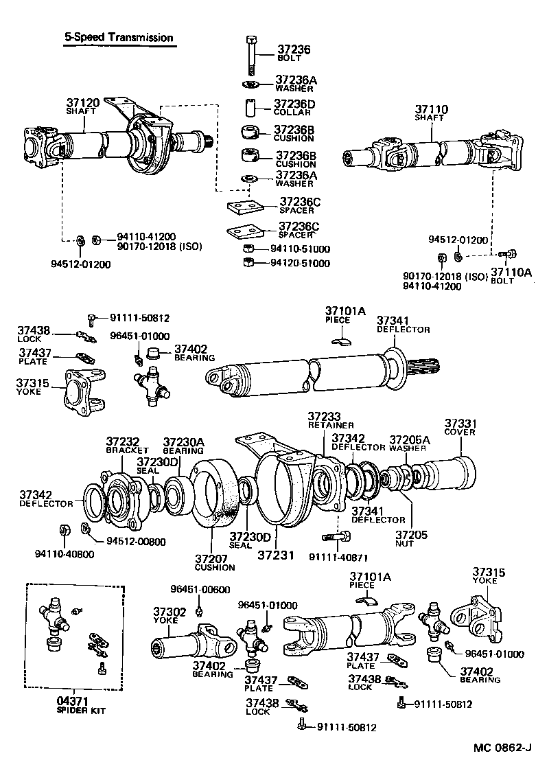  HEAVY DUTY TRUCK |  PROPELLER SHAFT UNIVERSAL JOINT