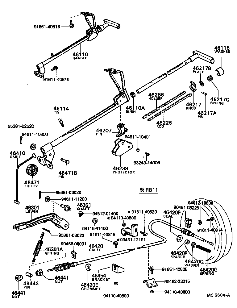  COASTER |  PARKING BRAKE CABLE