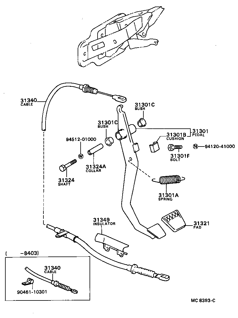  TERCEL |  CLUTCH PEDAL FLEXIBLE HOSE