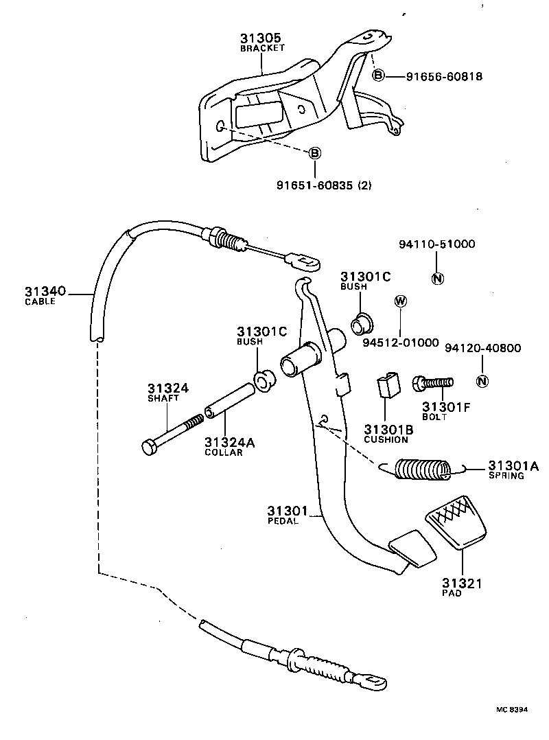  TERCEL |  CLUTCH PEDAL FLEXIBLE HOSE