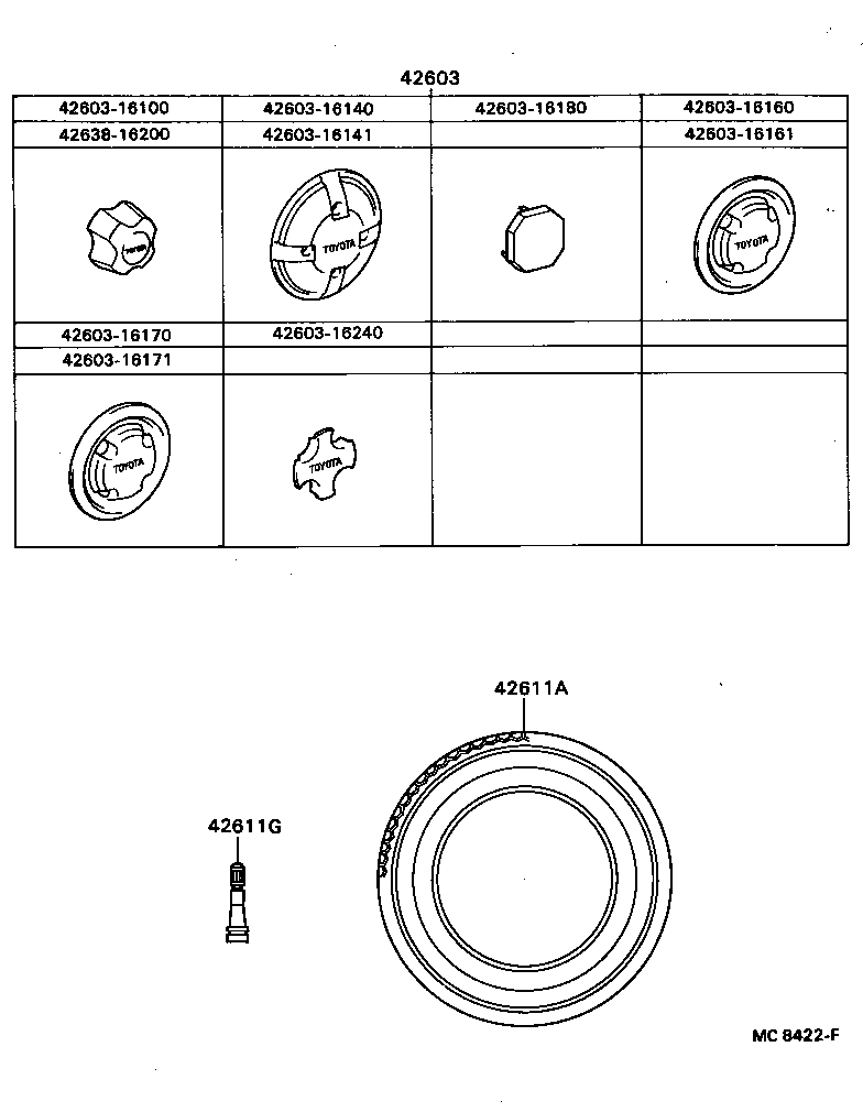  TERCEL |  DISC WHEEL WHEEL CAP