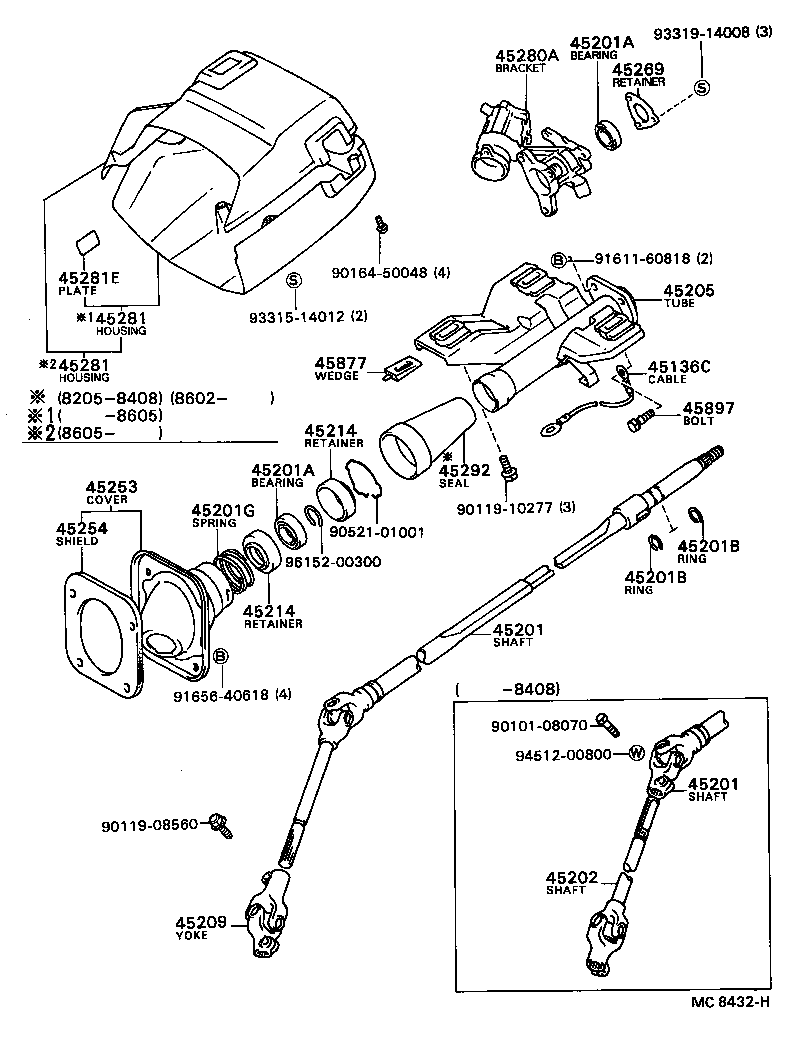  TERCEL |  STEERING COLUMN SHAFT