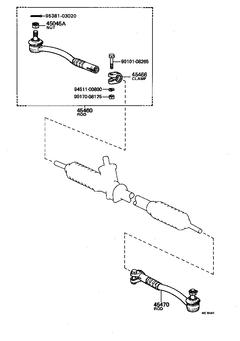  TERCEL |  FRONT STEERING GEAR LINK