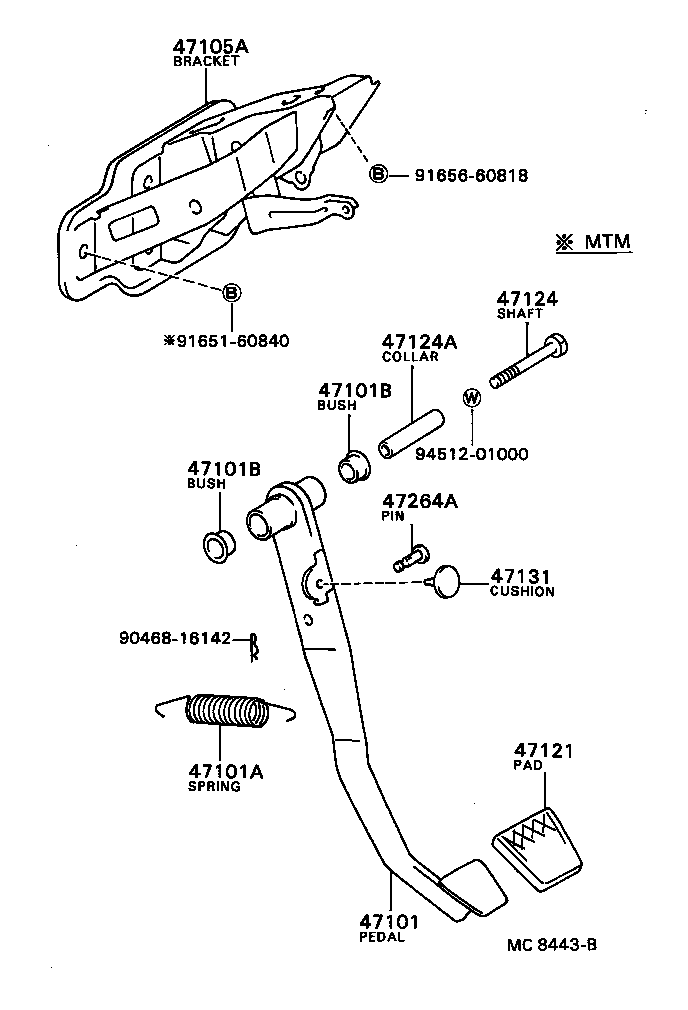  TERCEL |  BRAKE PEDAL BRACKET