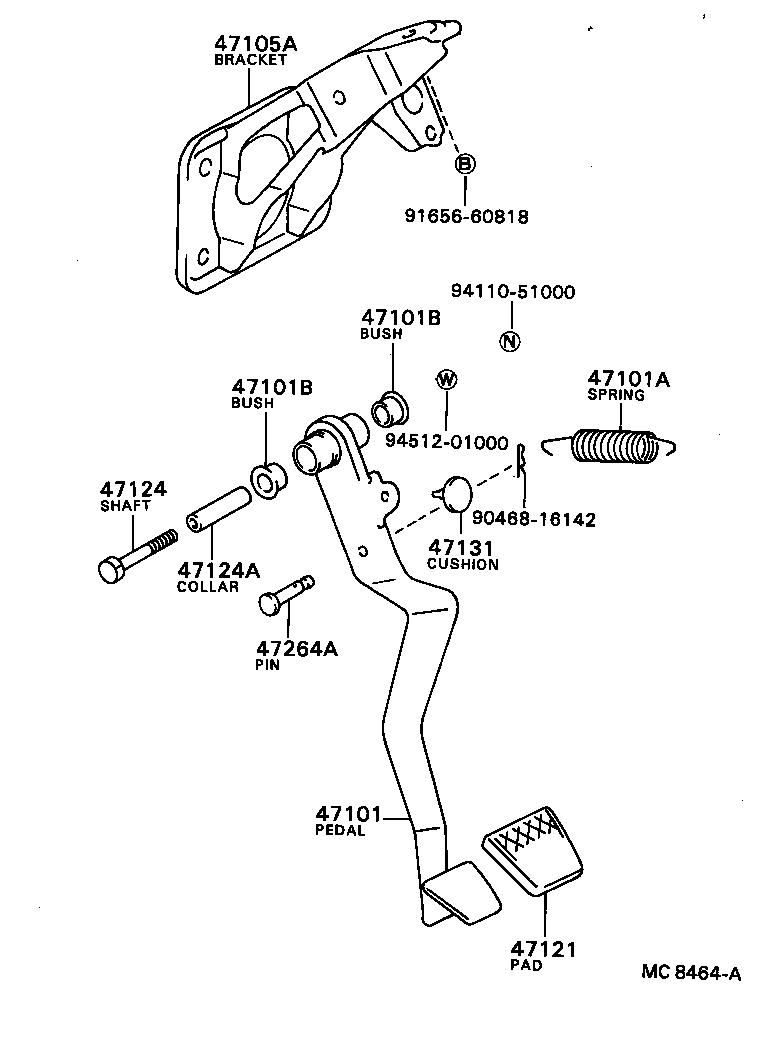  TERCEL |  BRAKE PEDAL BRACKET