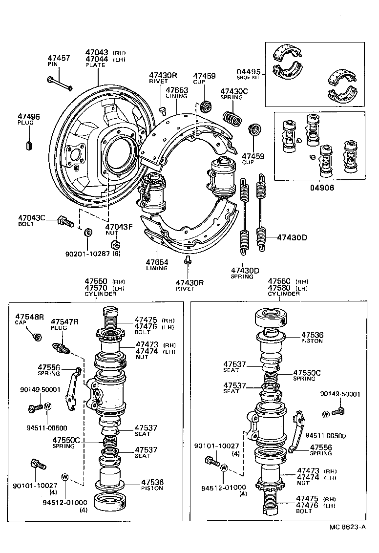  COASTER |  REAR DRUM BRAKE WHEEL CYLINDER BACKING PLATE