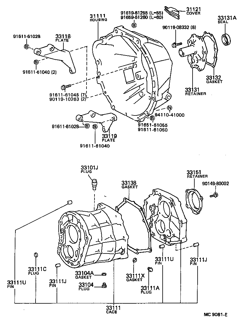  MODEL F |  CLUTCH HOUSING TRANSMISSION CASE MTM