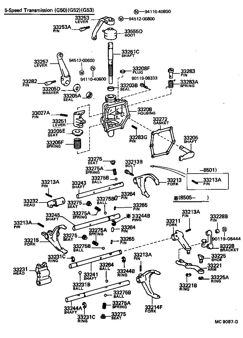  MODEL F |  GEAR SHIFT FORK LEVER SHAFT MTM
