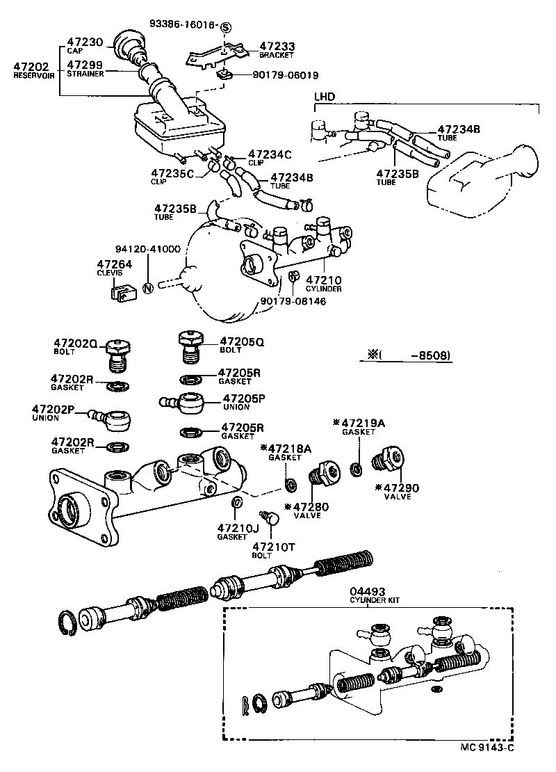  MODEL F |  BRAKE MASTER CYLINDER