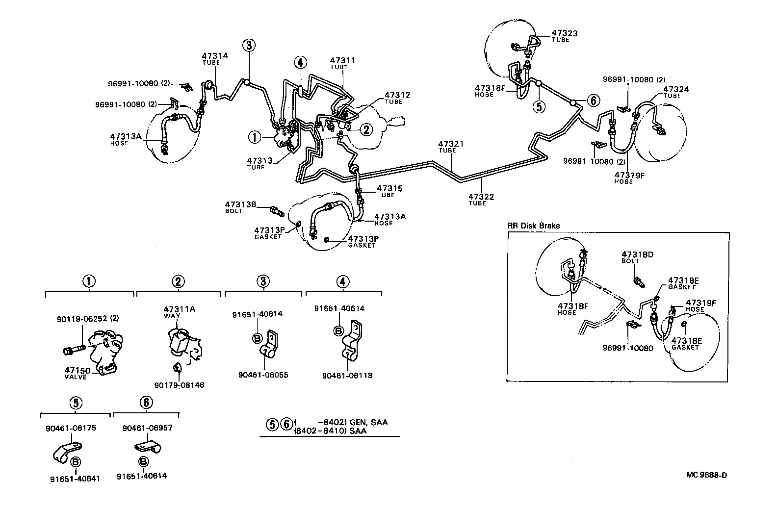  COROLLA SED LB |  BRAKE TUBE CLAMP