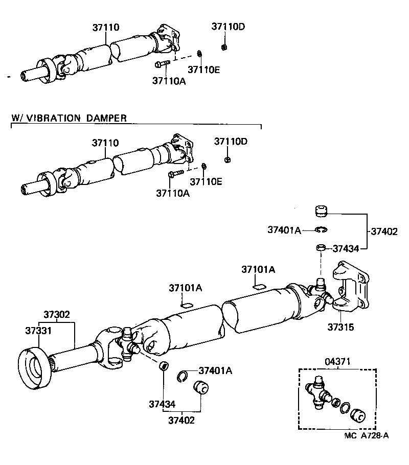 HIACE VAN COMUTER | PROPELLER SHAFT UNIVERSAL JOINT
