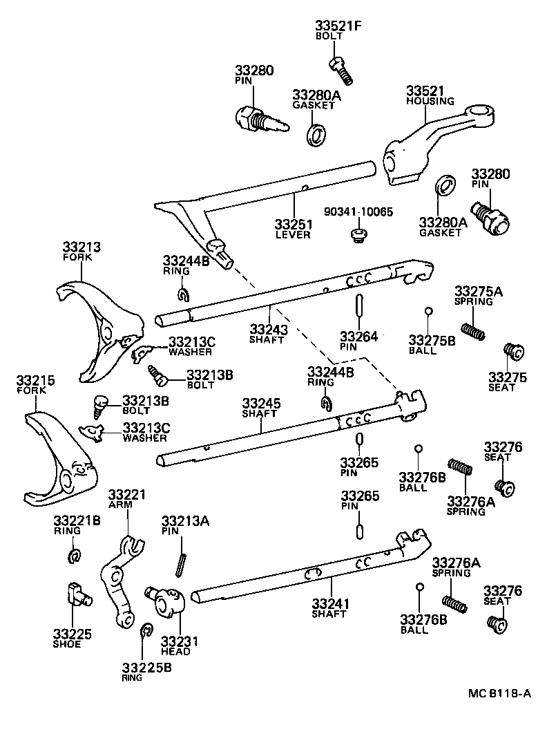  CRESSIDA |  GEAR SHIFT FORK LEVER SHAFT MTM