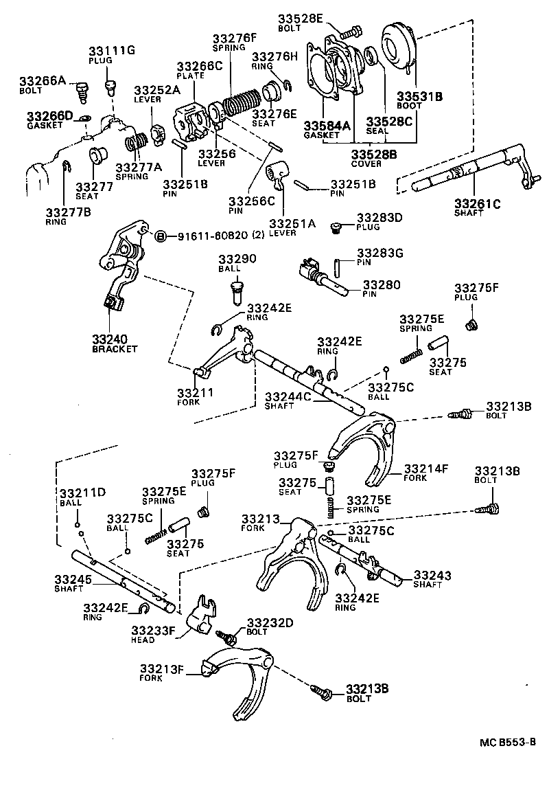  STARLET |  GEAR SHIFT FORK LEVER SHAFT MTM
