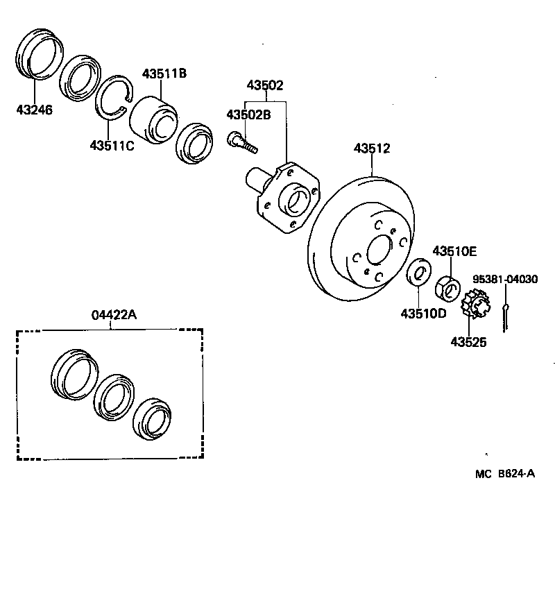  STARLET |  FRONT AXLE HUB