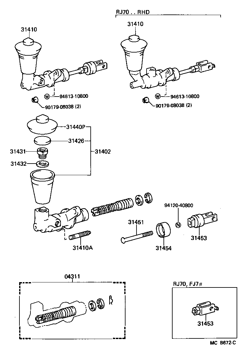  LAND CRUISER 70 |  CLUTCH MASTER CYLINDER