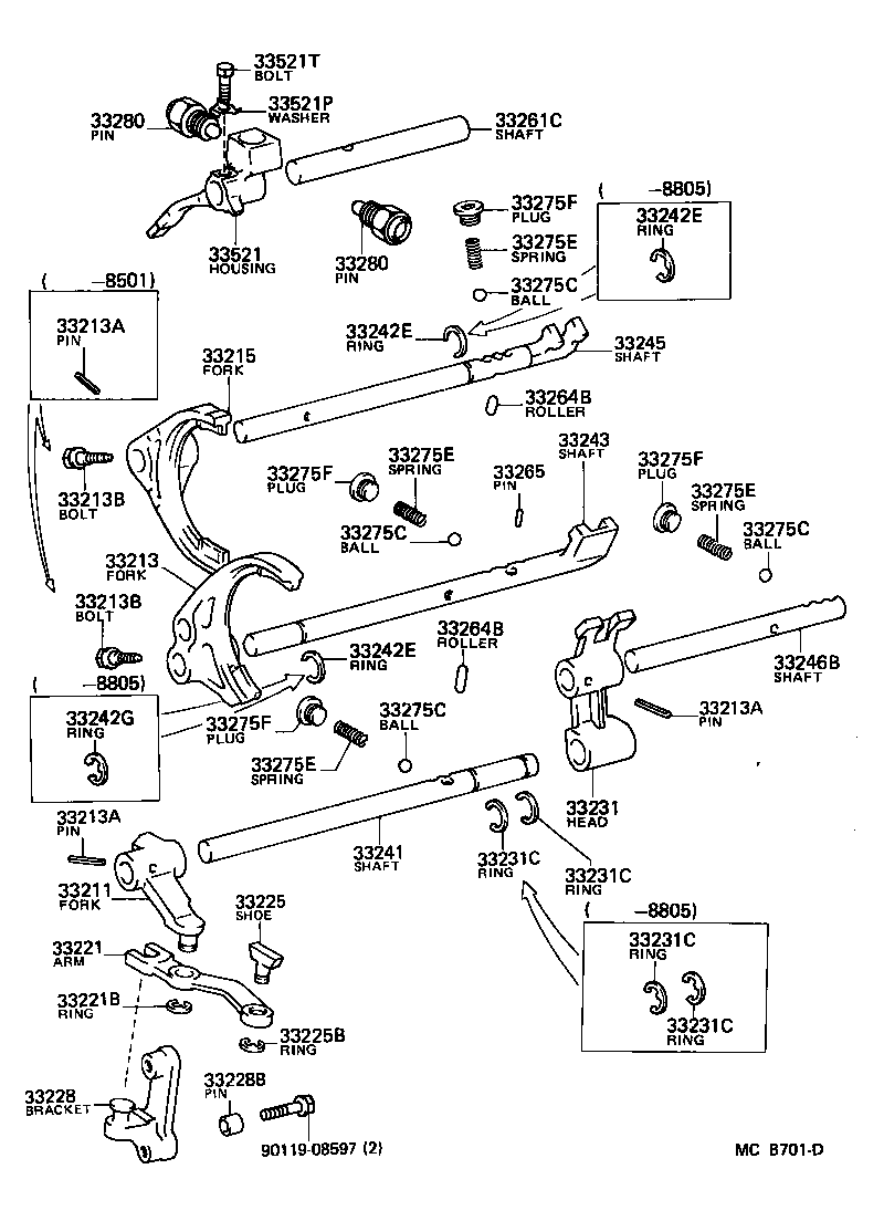  LAND CRUISER 70 |  GEAR SHIFT FORK LEVER SHAFT MTM