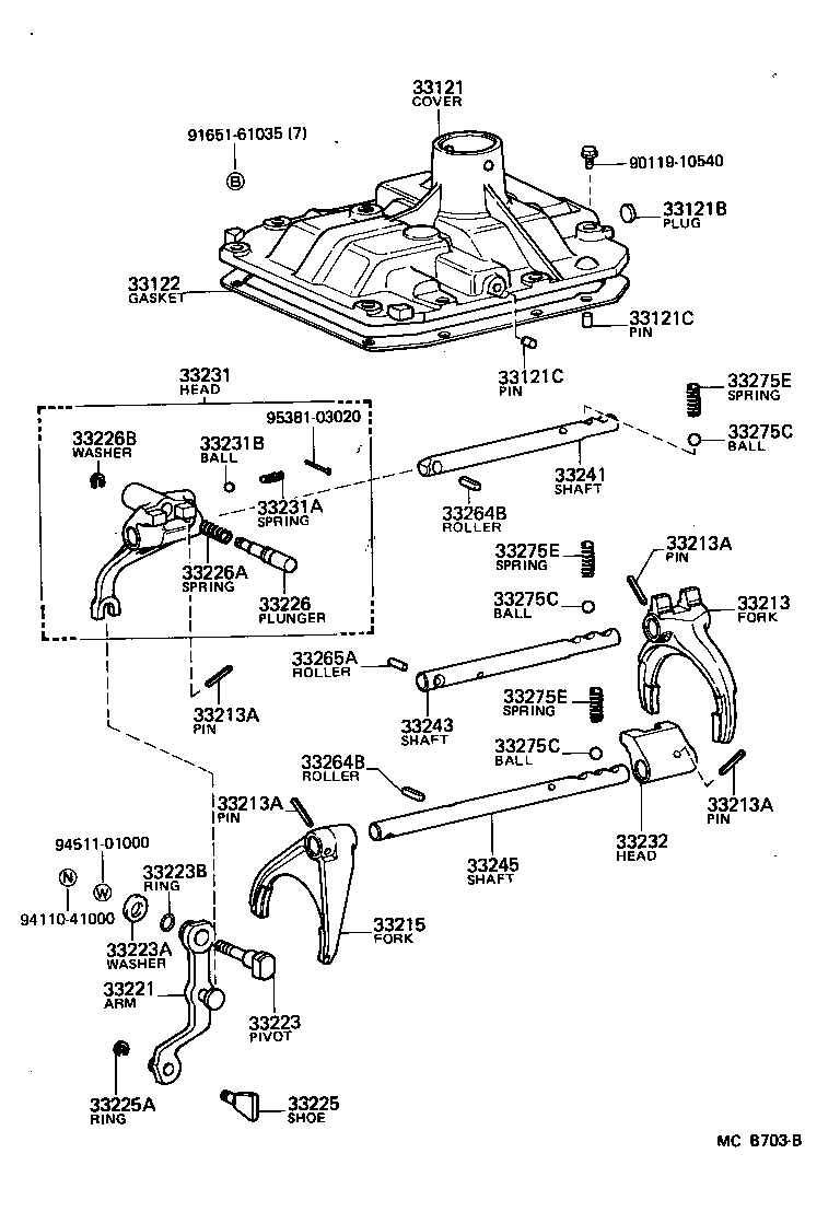 LAND CRUISER 70 | GEAR SHIFT FORK LEVER SHAFT MTM