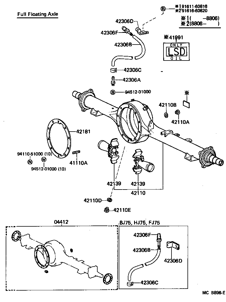  LAND CRUISER 70 |  REAR AXLE HOUSING DIFFERENTIAL