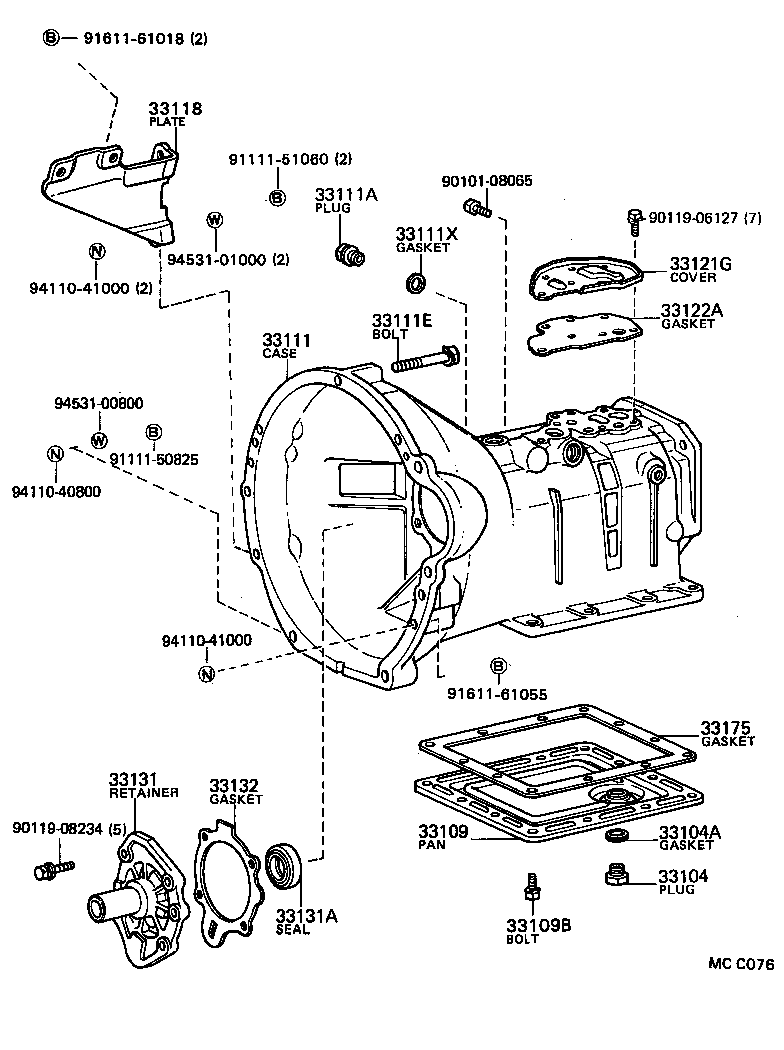  TOYOTA1000 |  CLUTCH HOUSING TRANSMISSION CASE MTM