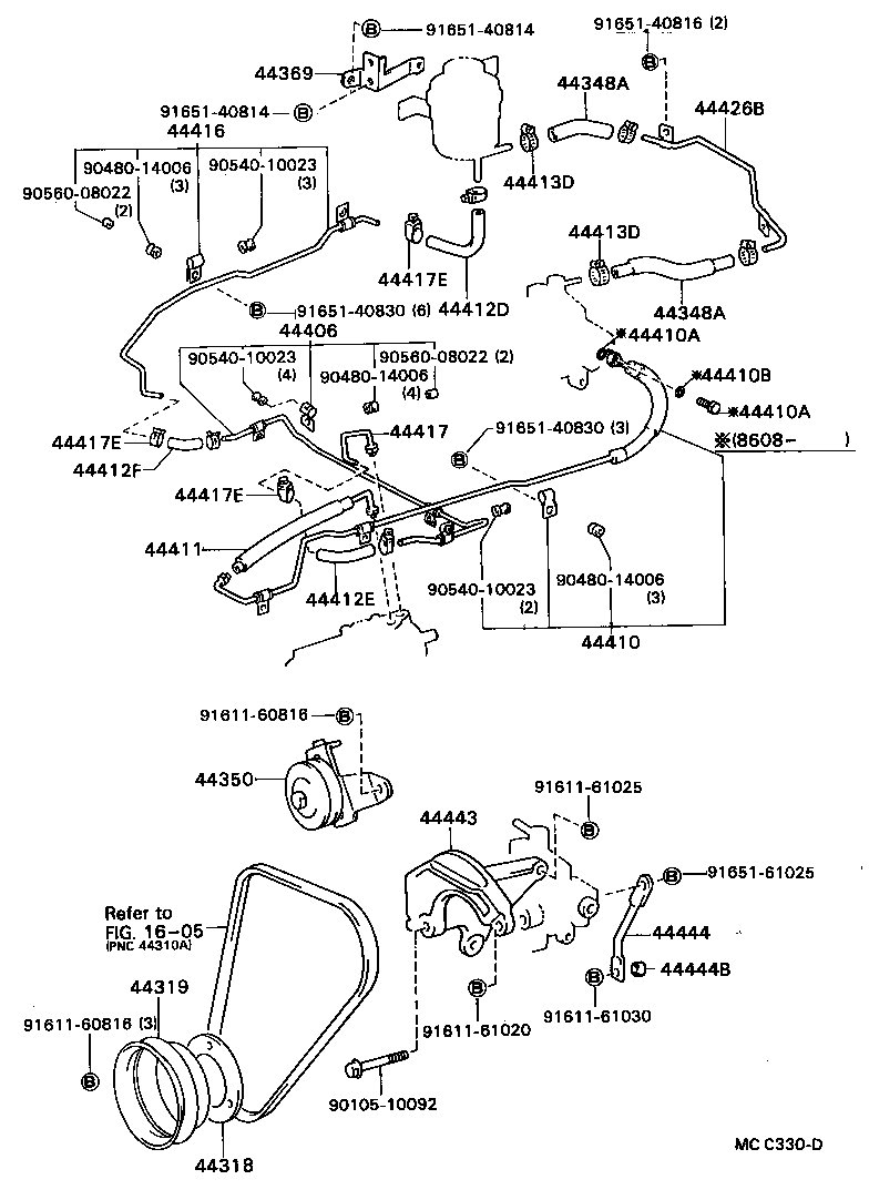  MODEL F |  POWER STEERING TUBE